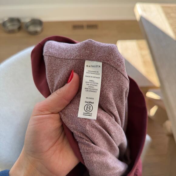 Athleta Attitude Lined Ruched Stretch High Rise Pants Red 2 - Picture 8 of 9